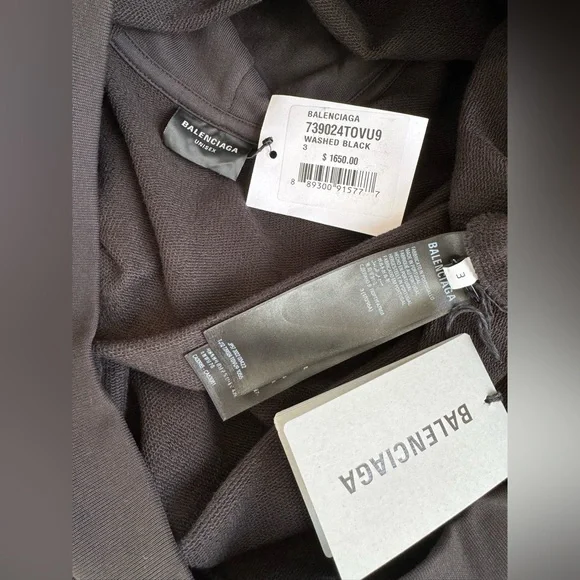 NEW🔥BALENCIAGA Gender Inclusive Beaded Back BB Logo Oversized Hoodie🔥